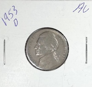 lot 412 image: 1953-D Jefferson Nickel