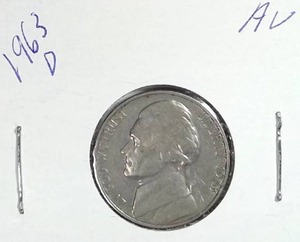 lot 421 image: 1963-D Jefferson Nickel