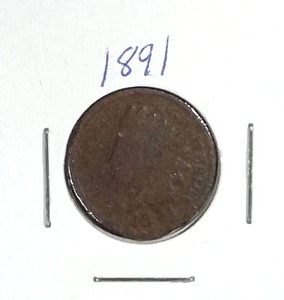 lot 427 image: 1891 Indian Head Penny