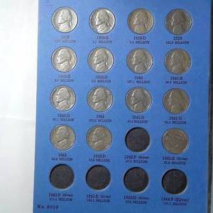 lot 459 image: Jefferson Nickel Book, 46 Nickels total