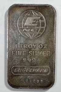 lot 480 image: 1 Troy oz .999 Fine Silver Engelhard Bar