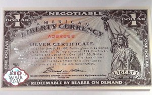 lot 493 image: 1998 $1 Liberty Silver Certificate Superb Gem UNC