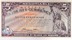 lot 495 image: 1998 $5 Liberty Silver Certificate Superb Gem UNC