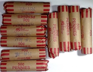 lot 508 image: 10 Rolls or 500 Lincoln Pennies