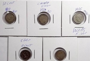 lot 516 image: 5x Canadian Dimes