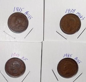 lot 524 image: 4x Canadian Pennies