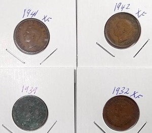 lot 525 image: 4x Canadian Pennies