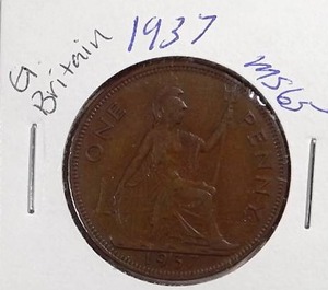 lot 533 image: 1937 United Kingdom 1 Penny - George VI (with INDIMP)