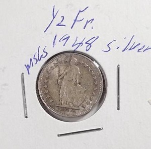 lot 535 image: 1948 Swiss 12 Franc