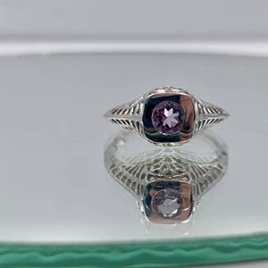 lot 55 image: .36 Pink Amethyst Ring