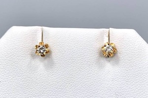 lot 84 image: .25ct Diamond Earrings in 14k Yellow Gold