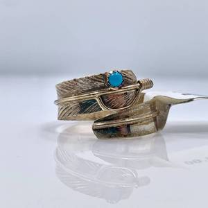 lot 86 image: Sterling Silver Adjustable Feather Ring