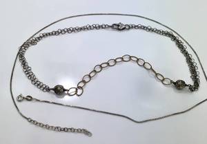 lot 46 image: Lot of 2 Sterling Silver Chain Necklaces