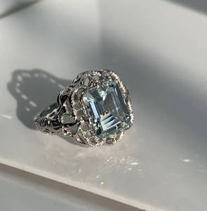 lot 58 image: 3.75ct Aquamarine Sterling Silver Ring