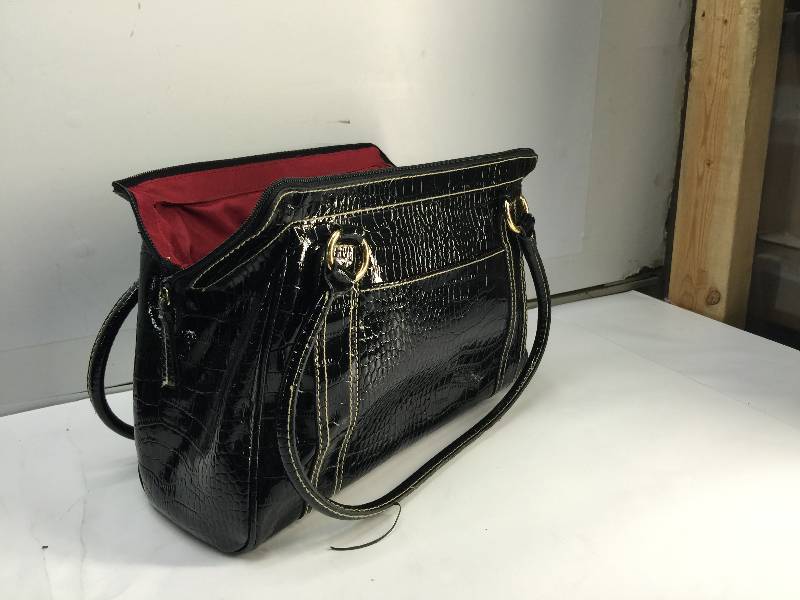 lot 3021 image: Liz & Co. (Black) Crocodile print Womens Handbag