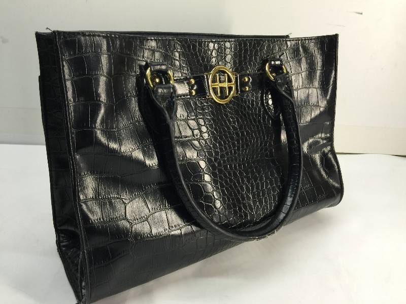 lot 3033 image: Tommy Hilfiger (Navy ) Crocodile print Womens HandBag