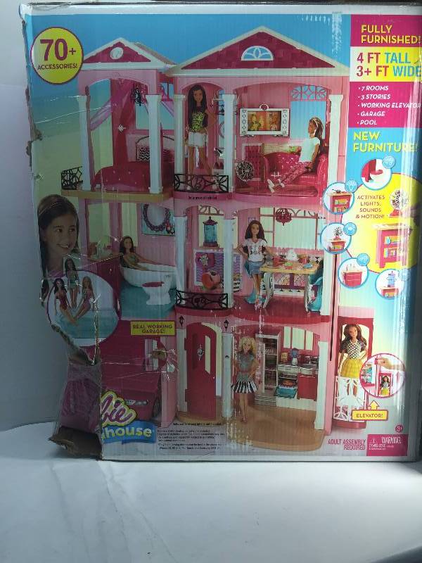 lot 3102 image: barbie 4 ft tall doll house