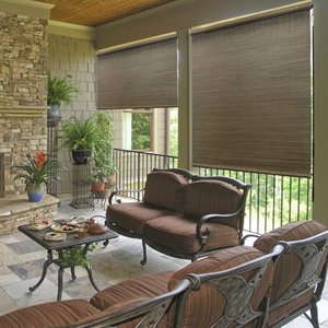 lot 98131 image: Radiance 72-inch pair of All Natural Bamboo Crank Shades