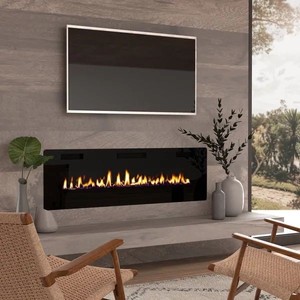 lot 98139 image: 60-inch Ultra-thin Electric Fireplace Insert for Wall-mounted or In-wall Installation Retail$457.49