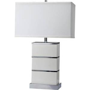 lot 98154 image: 26.75 In. Quartz Block White Modern USB Table Lamp Retail$95.99