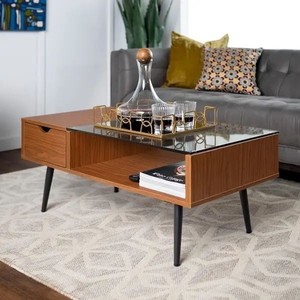 lot 98158 image: Carson Carrington Saltaro Glass Top Coffee Table Retail$228.99