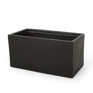 lot 98166 image: Ella Outdoor Modern Cast Stone Rectangular Planter