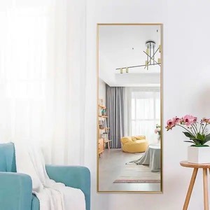 lot 98168 image: Modern Aluminum Alloy Thin Framed Full Length Floor Mirror Retail$308.49