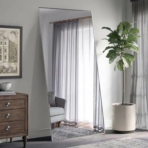 lot 98169 image: Modern Aluminum Alloy Thin Framed Full Length Floor Mirror 67.9x26x3.9