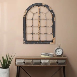 lot 98171 image: The Gray Barn Edmonton Wood Arched Window Wall Decor