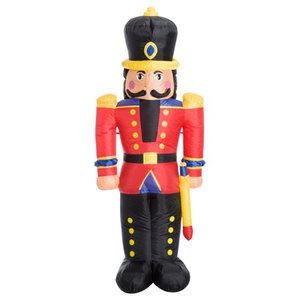 lot 97452 image: 6 Tall Outdoor Lighted Airblown Inflatable Christmas Lawn Decoration - Nutcracker Toy Soldier