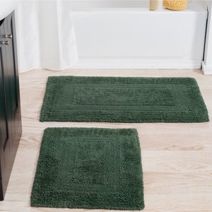 lot 97457 image: Green Windsor Home 100 percent Cotton 2 piece Reversible Rug Set