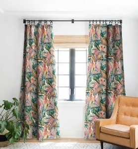 lot 97505 image: Marta Barragan Camarasa Pink Sunset in the Jungle Blackout Curtain Panel