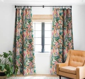 lot 97506 image: Marta Barragan Camarasa Pink Sunset in the Jungle Blackout Curtain Panel