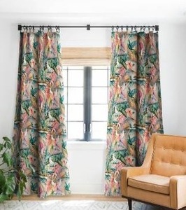lot 97507 image: Marta Barragan Camarasa Pink Sunset in the Jungle Blackout Curtain Panel