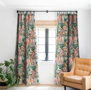 lot 97508 image: Marta Barragan Camarasa Pink Sunset in the Jungle Blackout Curtain Panel