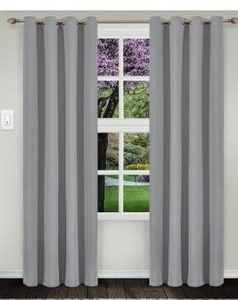 lot 97516 image: Superior Solid Insulated Thermal Blackout Grommet Curtain Panel Pair