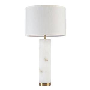lot 97523 image: Prague 30-Inch White Alabaster Table Lamp by Hampton Hill