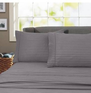 lot 97541 image: Porch & Den Jericho Stripe 600 Thread Count Egyptian Cotton Bed Sheet Set