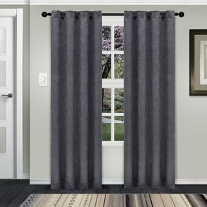 lot 97548 image: Superior Waverly Insulated Thermal Blackout Grommet Curtain Panel Pair