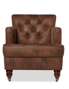 lot 97555 image: Abbyson Tafton Antique Brown Fabric Club Chair