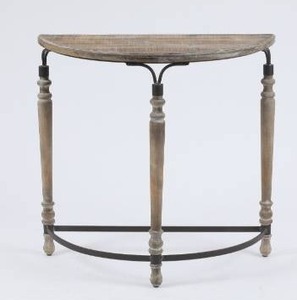 lot 97556 image: The Gray Barn Robin Road Wood Rustic Half Moon Table