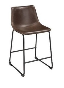 lot 97566 image: Centiar Brown Upholstered Barstool - 18W x 22D x 34H