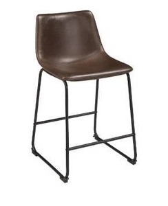 lot 97567 image: Centiar Brown Upholstered Barstool - 18W x 22D x 34H