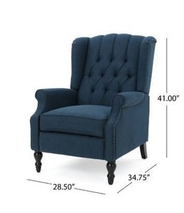 lot 97572 image: Walter Contemporary Tufted Fabric Recliner by Christopher Knight Home