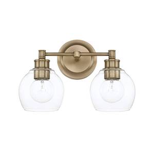 lot 97626 image: Capital Lighting Mid-Century Collection 2-light Aged Brass BathVanity Light