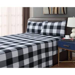 lot 97641 image: Dresden Buffalo Plaid 4-piece Cotton Flannel Sheet Set