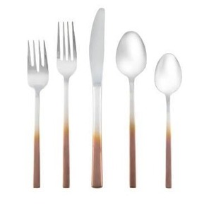 lot 97651 image: Cambridge Silversmiths Kelvin Copper Ombre Satin Mirror 188 20 Piece Flatware Set 20 Piece set
