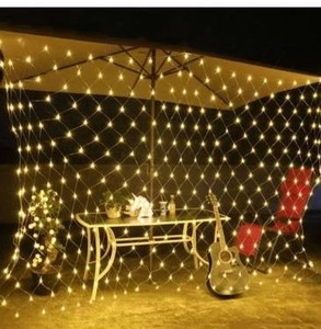 lot 97686 image: 96 LED Net Grid String Light Decorate Garden Fairy Light Christmas Wedding Party Holiday Light US Plug (Pack of 5)