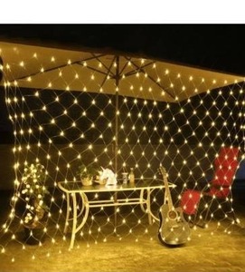 lot 97689 image: 96 LED Net Grid String Light Decorate Garden Fairy Light Christmas Wedding Party Holiday Light US Plug- Multi
