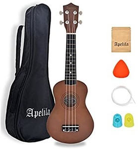 lot 37543 image: Apelila 21 inch Soprano Ukulele Acoustic Mini Guitar Musical Instrument with Bag